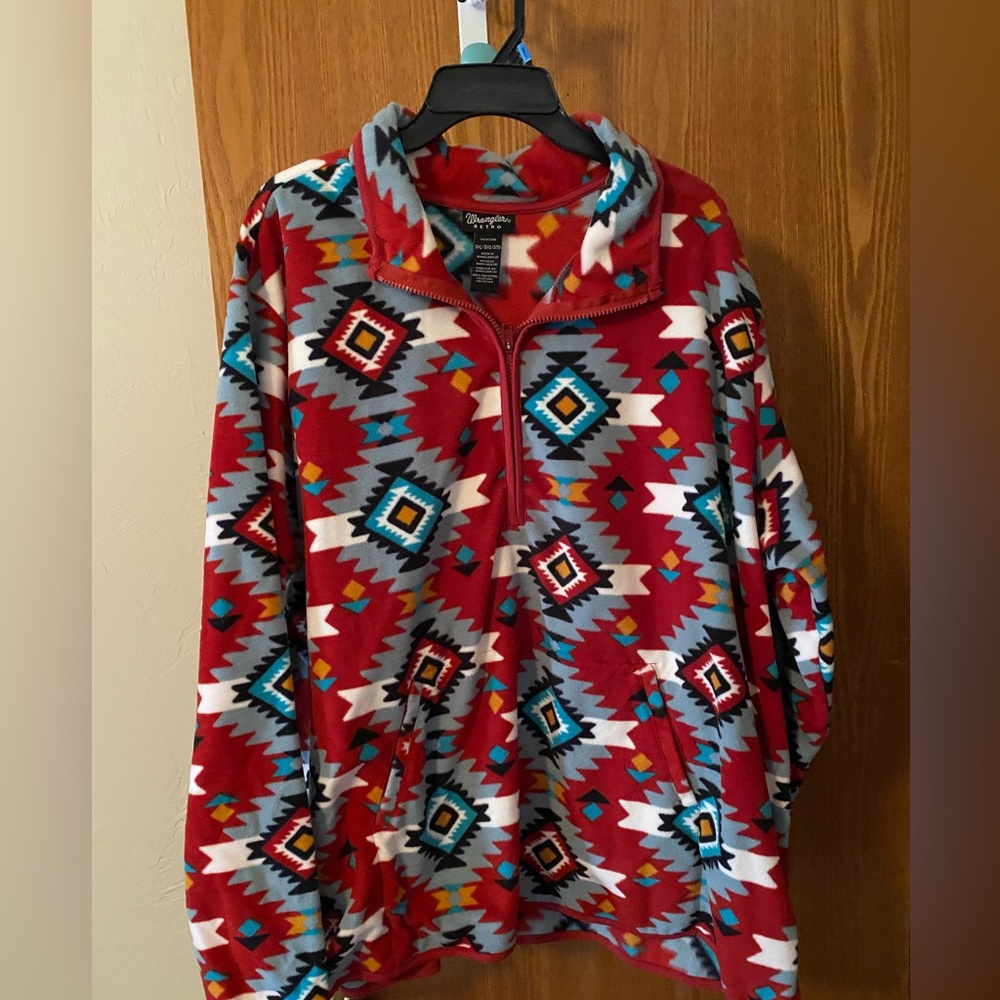Wrangler Retro Red Geometric Pullover